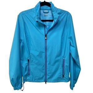 Kate Lord Full Zip Windbreaker Golf Jacket Outerwear Long Sleeve Collar Blue M